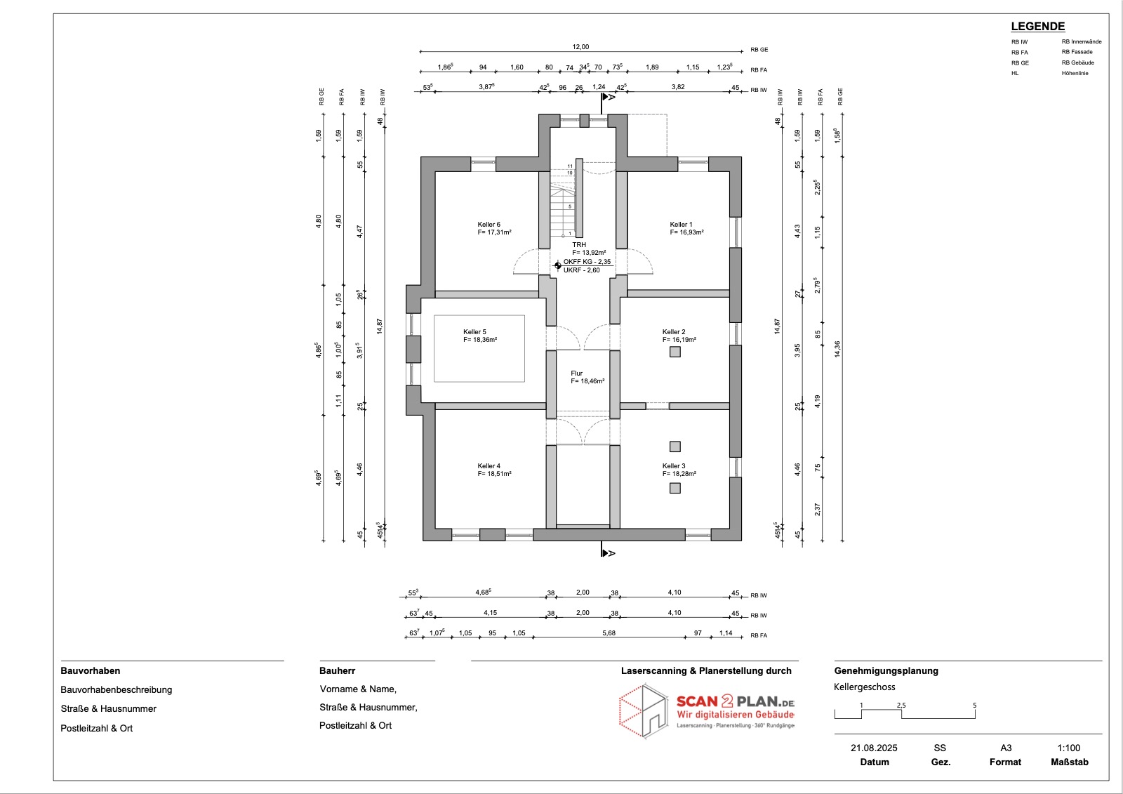 Planseite Jugendstilvilla Bestandsaufnahme
